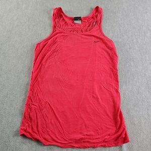 Nike Tank Top Womens XL Pink Activewear Sleeveless Round Neck Drawstring Logo